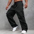 thumbnail image 4 of cllios Mens Cargo Pants Elastic Waisted Hiking Pants Baggy Work Pants Casual Drawstring Workout Joggers with Multi Pockets Cargo Sweatpants for Men, 4 of 8