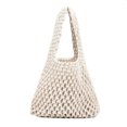 thumbnail image 2 of Cotton Thread Handbags Straw Woven Hollow Net Shopping Beach Vacation Purses, 2 of 7
