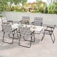 thumbnail image 2 of Costway 4 PCS Folding Beach Chair Camping Lawn Webbing Chair Lightweight 1 Position Brown, 2 of 9