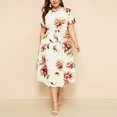 thumbnail image 2 of Ketyyh-chn99 Robes pour Femmes Été Robe Soleil Robes pour Femmes Décontractées Robes T-shirt Manches Longues Robe Bohème de Plage Blanc,4TG, 2 of 2