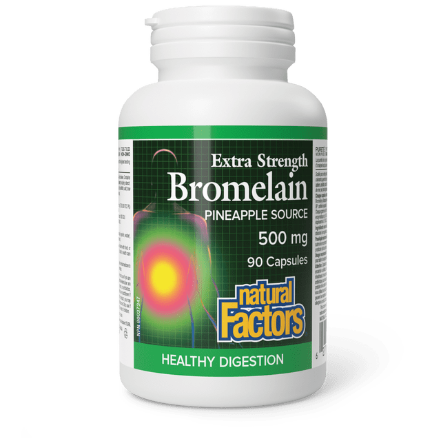 Natural Factors Bromelain Extra Strength Pineapple Source 500 mg 90 Capsules
