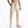 thumbnail image 4 of Sweatpants for Men 2025 Smooth Rib Straight Leg Loose Fit Drawstring Joggers with Pockets Mens Casual Pants Trousers, 4 of 5