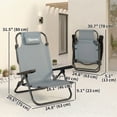 thumbnail image 3 of Outsunny Set of 2 Camping Chair with Adjustable Backrest, Light Grey, 3 of 10