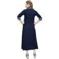 thumbnail image 1 of Bimba Women's Designer Navy Blue A-Line Rayon Kurta Ethnic Kurti With Scarf - 22, 1 of 4