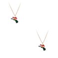 thumbnail image 4 of Baohd Pendentif Carte Drapeau Coloré - Se Démarquer de la Foule Charmant Collier Collier de Mode Cadeau Or 2Set, 4 of 6