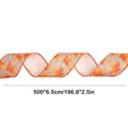 thumbnail image 3 of Multicolor Halloween Party Decoration Ribbon 16.4 Foot Faux Linen Woven Ribbon With Pumpkin Maple Leaf Design Seasonal Festive Decor Diy Craft Gift Wrapping 0.19 Lb, 3 of 6