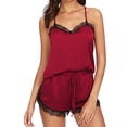 thumbnail image 4 of Qertyioot Pyjama pour Femmes Sans Manches à Bretelles, Ensemble de Nuit avec Garniture en Dentelle, Tenue de Sommeil, 4 of 7