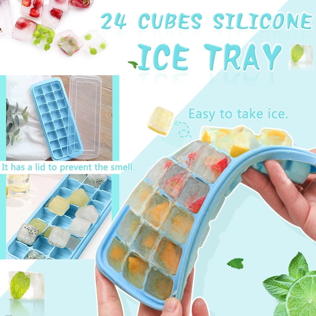 Silicone avec Couvercle Crée 24 Cubes Transparents pour Boissons