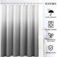 thumbnail image 3 of Rideau de Douche Gris Rideaux de Douche Gris et Blanc Ombrés pour Salle de Bain Hôtel de Luxe Spa, Lavable à la Machine, Rideau de Salle de Bain Décoratif, Lin Gris Texturé – Rideau de Douche, 3 of 5