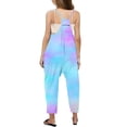 thumbnail image 3 of MIASHUI Girls Tie Dye Rompers Sleeveless Spaghetti Straps Jumpsuits Comfy Loose Trousers,Sky Blue,13-14 Years, 3 of 5