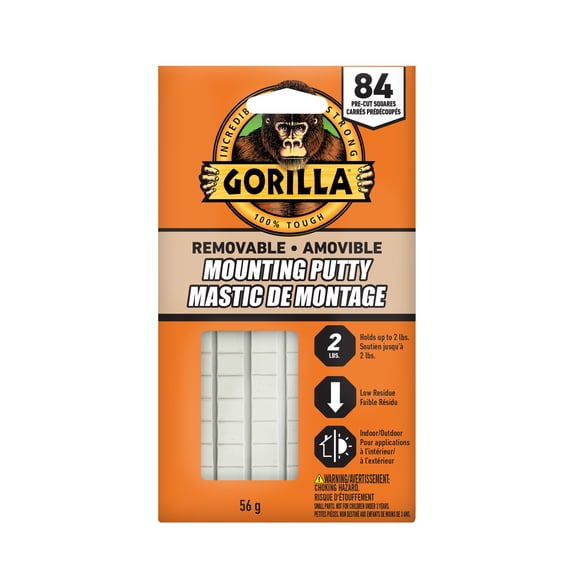 Gorilla Mastic de montage amovible, 56 g (2 oz)