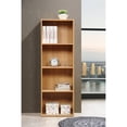 thumbnail image 4 of Pemberly Row Four Shelf Multi-Purpose Wooden Bookcase in Beige Finish, 4 of 5