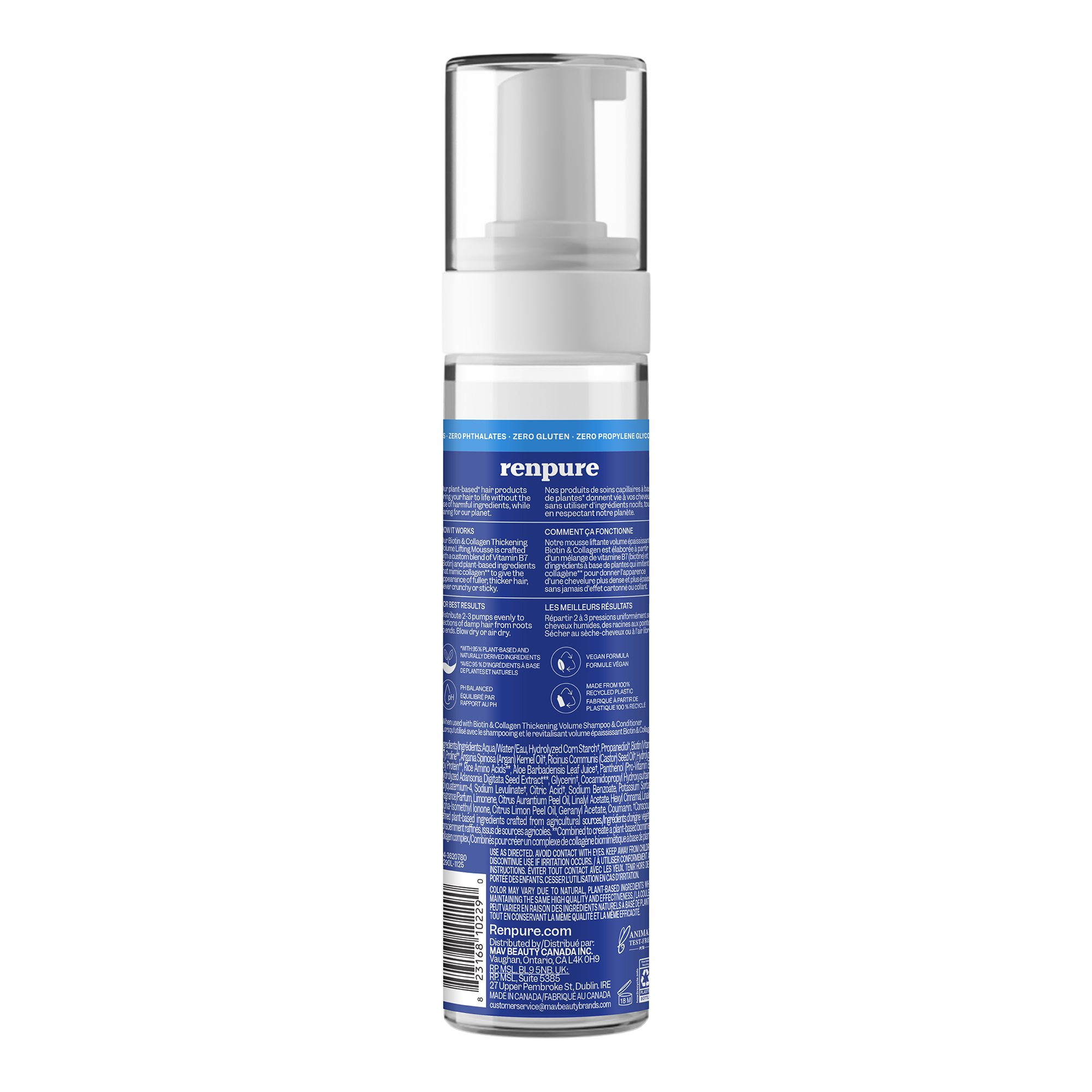 Renpure Mousse Liftante Biotin & Collagen Volume Épaississant - 8 fl. oz. 236 ml
