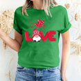 thumbnail image 1 of Pisexur Valentines Day T-shirt Top T-shirt à Manches Courtes Imprimé Amour de la Saint-Valentin pour Femmes Haut à Manches Courtes Col Rond Haut/chemise, 1 of 5