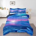 thumbnail image 1 of Erosebridal Ensembles de Couette Aurore Antarctique Format Simple, Couettes et Duvets Ciel Étoilé de Rêve, Bleu Marine, Réversible 2 Pcs, 1 of 7