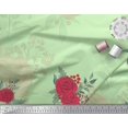 thumbnail image 3 of Soimoi Tissu en Coton Cambric Imprimé Feuilles de Houx & Roses par Yard 42 Pouces de Large, 3 of 3
