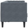 thumbnail image 3 of vidaXL Sofa Chesterfield avec Coussins Cylindriques 2 Places Velours Gris Foncé, 3 of 5