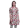 thumbnail image 1 of Bimba Kurtis Courtes pour Femmes Imprimées à Col Mandarin Robe à Manches Retroussables, 1 of 6