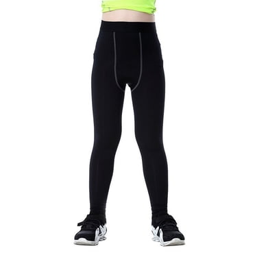 Kids Boys Athletic Compression Pants Running Tights Yoga Leggings Quick-Drying Fitness Long Shorts Running Football Workout Pants Thermal for Kids