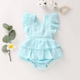 thumbnail image 2 of Newborn Baby Girls Romper Ruffle Jumpsuit Bodysuit One-Piece Cotton Linen Outfits Clothes, 2 of 8