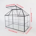 thumbnail image 2 of NCYP Glass Terrarium Planter with lid, Grid House Shape Geometric Pot for Plants, 2 of 6