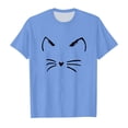 thumbnail image 2 of BYHONG T-Shirt à Manches Courtes à Imprimés de Chat pour Tout-Petits Garçons Filles Hauts Vêtements Enfants Filles Décontracté Col Rond Tunique Hauts Bleu 120, 2 of 5