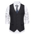 thumbnail image 1 of EGNMCR Débardeurs Homme Homme Mode Rétro avec Poches Gilet à Simple Boutonnage à Col en V Hauts Blouse, 1 of 9