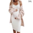 thumbnail image 1 of Robe Femme Enceinte Sans Manches Robe Courte Couleur Unie Été Femme Robe Sans Manches Tenue Sans Manches, Blanc, 3TG, 1 of 7