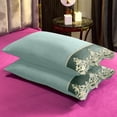 thumbnail image 2 of Sentmoon 18 X 18 Pillow Covers Pillow Covers 18x18 Solid Color Luxurius Pillowcase Set 2-Piece Lace Cutis-Friendly Skidproof Pillowcases European Embroidered Pillow Covers, 2 of 7