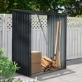 thumbnail image 3 of Outdoor Steel Firewood Rack and Metal Storage Shed,Two-In-One,3*5 FT, 3 of 9