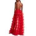 thumbnail image 4 of Fortune Women Tulle Skirt Solid Color Mesh Irregular Floor Length Party Skirt, 4 of 6