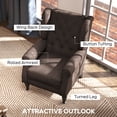 thumbnail image 4 of HOMCOM Button-Tufted Accent Chair with Wing Back Rounded Arms Brown, 4 of 10