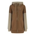 thumbnail image 4 of Sweat-shirt à Manches Longues à Fermeture Éclair à Capuche Ample pour Femmes, 4 of 5