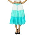 thumbnail image 1 of Bimba Flaired Cotton Boho Summer Skirt Elastic Waist Mid-Calf Ruffle Skirts, 1 of 7