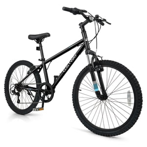 Costway 24 Inch Enfants VTT pour les garçons filles âgées 8+ Années avec la fourchette de suspension noir