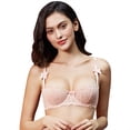 thumbnail image 2 of Soutien-gorge Balconnet Demi-Bonnet Non Doublé en Dentelle pour Femme à Armatures, Transparent, et String Transparent, 2 of 5
