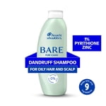 Head & Shoulders Shampooing à pellicules, Bare Pur Clean, 1% Pyrithione Zinc, Oily Scalp Relief, libre de sulfates, silicones, colorants, dermatologiquement accrédités par Skin Health Alliance, 400 mL