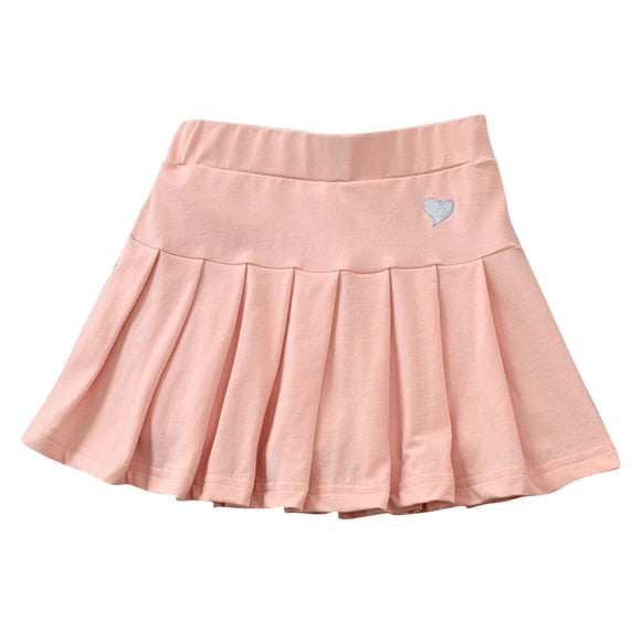 Jupe Mignonne pour Petite Fille en Liquidation Jupe-Short Fille Jupe Enfants Décontractée Taille Extensible Jupe Patineuse Jupe-Short d'Uniforme Athlétique Nouvelle Rose 140