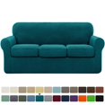 thumbnail image 1 of CHOK 2024 Housse de Sofa Extensible à Texture Quadrillée Housse de Canapé avec Housse de Coussin Séparée (Sofa Gris), 1 of 6