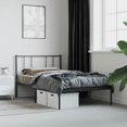 thumbnail image 2 of vidaXL Metal Bed Frame with Headboard Black 100x200 cm, 2 of 5