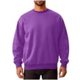 thumbnail image 1 of cfhntfmh Chandails Molletonnés pour Hommes Grande Taille Décontractés à Col Rond à Manches Longues Hauts Basiques Molleton Doux Chandails Molletonnés Unis, 1 of 6