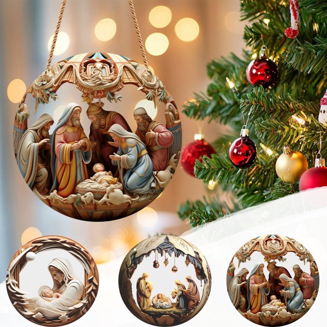 Vaidha Nativity Scene Ornaments Christmas Hanging Ornaments Nativity Nativity Ornaments For Christmas 111 Nativity Christmas Ornaments Religious Decor