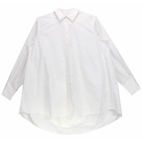 CO Essentials Men's White A-Line Button Down Shirt Dress - XS