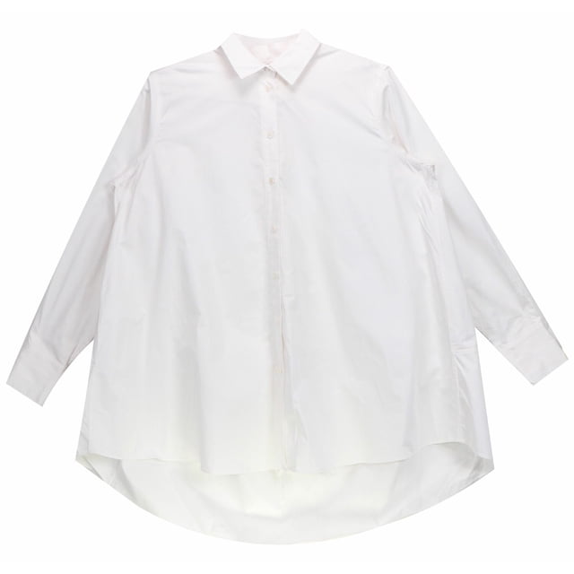 CO Essentials Men's White A-Line Button Down Shirt Dress - XS