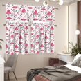 thumbnail image 4 of Pink Mushroom Kitchen Curtains 3 Pcs Short Farmhouse Kitchen Curtains and Valances Set Bathroom Window Curtains, 4 of 5
