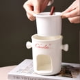thumbnail image 5 of Chocolate Fondue Cup Includes Fondue Cup And Fork Chocolate Melting Cup Mini Chocolate Fondue Set (without Tea Light) Fondue Cup With Fork For Date Night Birthday Weddi Drinking Glasses Ceramic Water, 5 of 5
