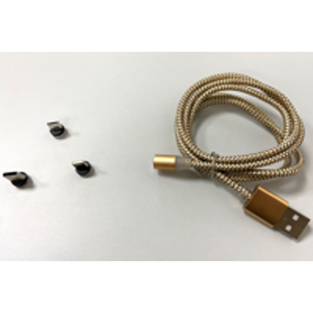 Charging Cable Phone Braided Detachable Cord rotating charging cable USB 360 Degree Rotating Cable, Gold, Cable, 3pcs Connector