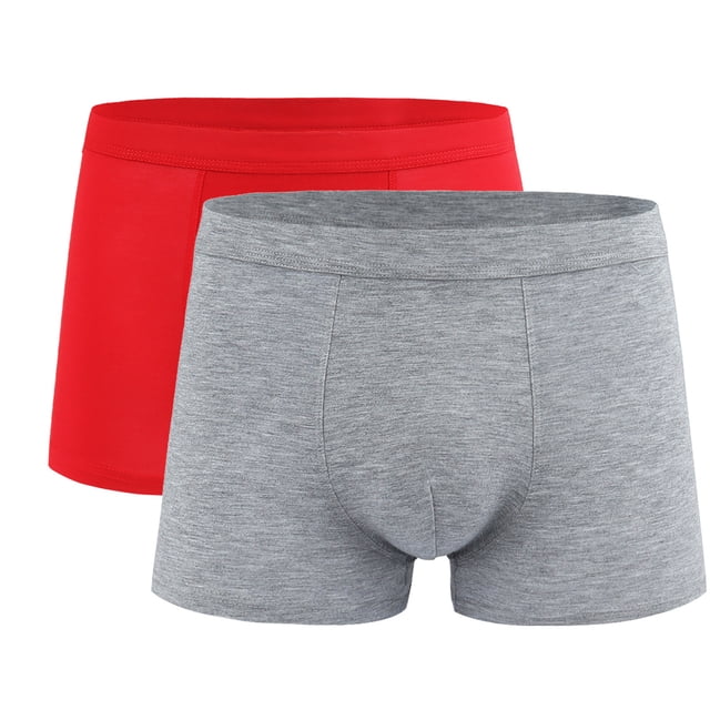 Plebaso Mens Underwear Boxer Briefs Comfortable Soft Underwear Short Leg Stretch Boxers for Men(2 Pack)