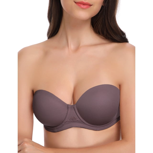 Women's Strapless Plus Size Full Figure Bra Underwire Multiway Contour Bra