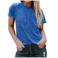 thumbnail image 1 of FAIWAD Womens Short Sleeve Tops Summer Round Neck Short Sleeve Plus Size T Shirts Causal Beach Vacation Basic Tees, 1 of 6